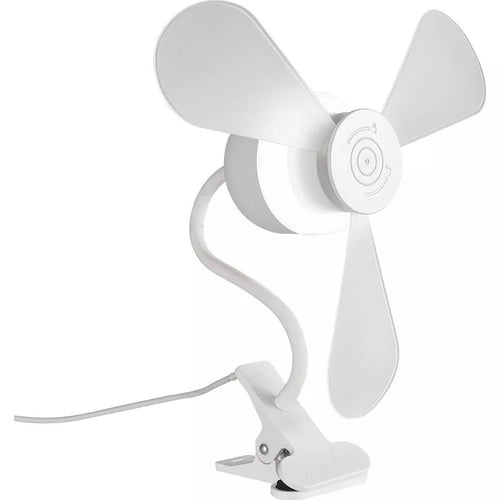 2‑In‑1 Clip‑On Fan with LED Light & Flexible Gooseneck
