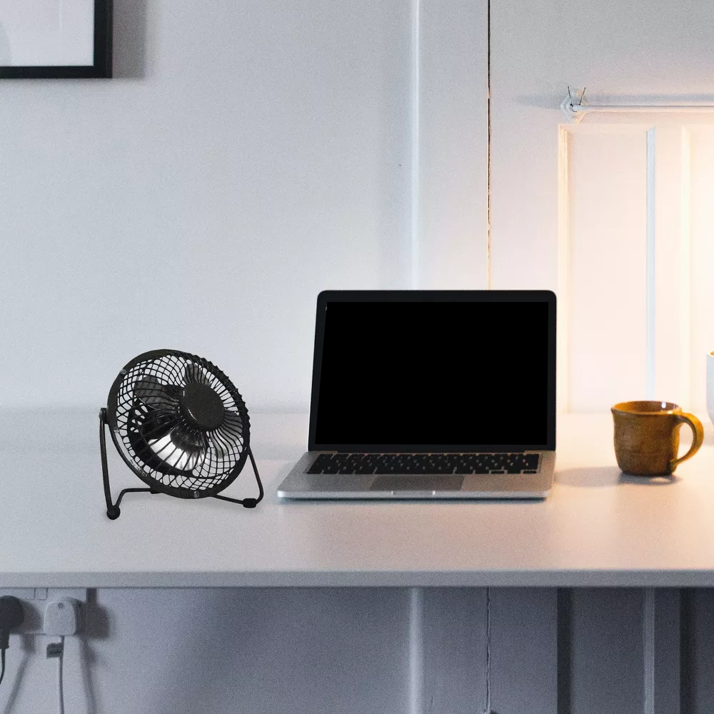 All‑Metal 360‑Degree Tilt Mini Desktop Fan